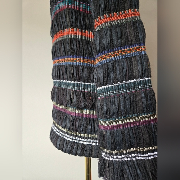 Ecru Multicolor Knit and Fringe Blazer. Size Small - Picture 7 of 15